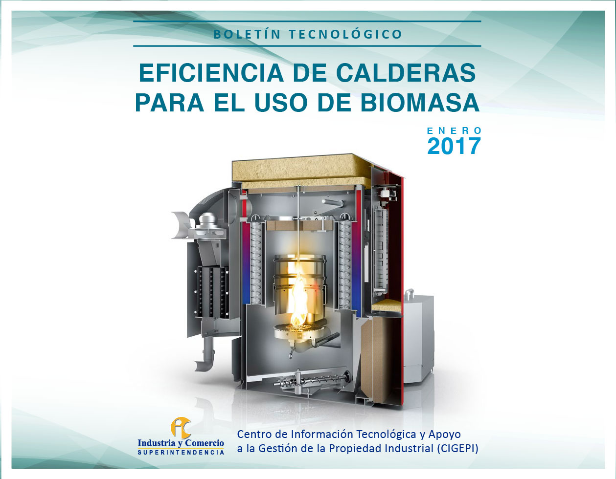 Corte transversal de una caldera industrial que quema biomasa, mostrando su interior y la llama en el centro.