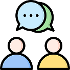 iconos de dos usuarios hablando