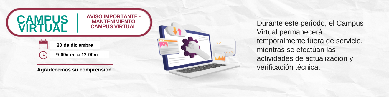 Banner de Mantenimiento Campus Virtual
