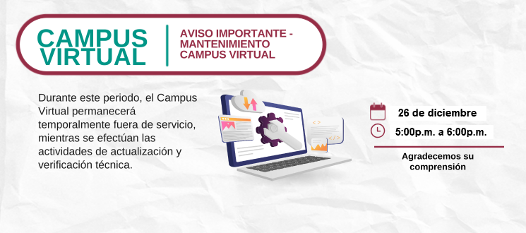 Banner con el titulo e información del Campus Virtual