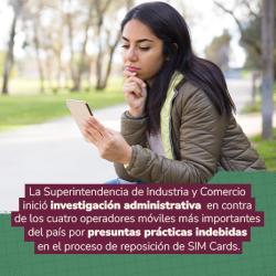 Banner con el titulo de la Noticia y la fotografía de una mujer mirando la pantalla de un celular