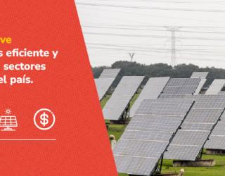 Banner de la SIC sobre regulación eficiente y competitiva, con imagen de una planta solar donde pastan ovejas.