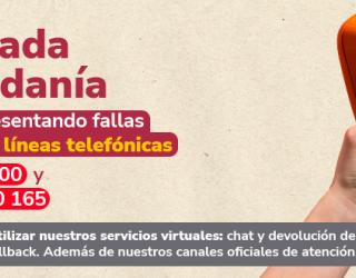 Anuncio de Fallas en nuestras lineas telefónicas
